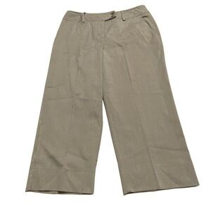 Worthington Capri Women's size 8 Brown White Pinstripes Chino Pants